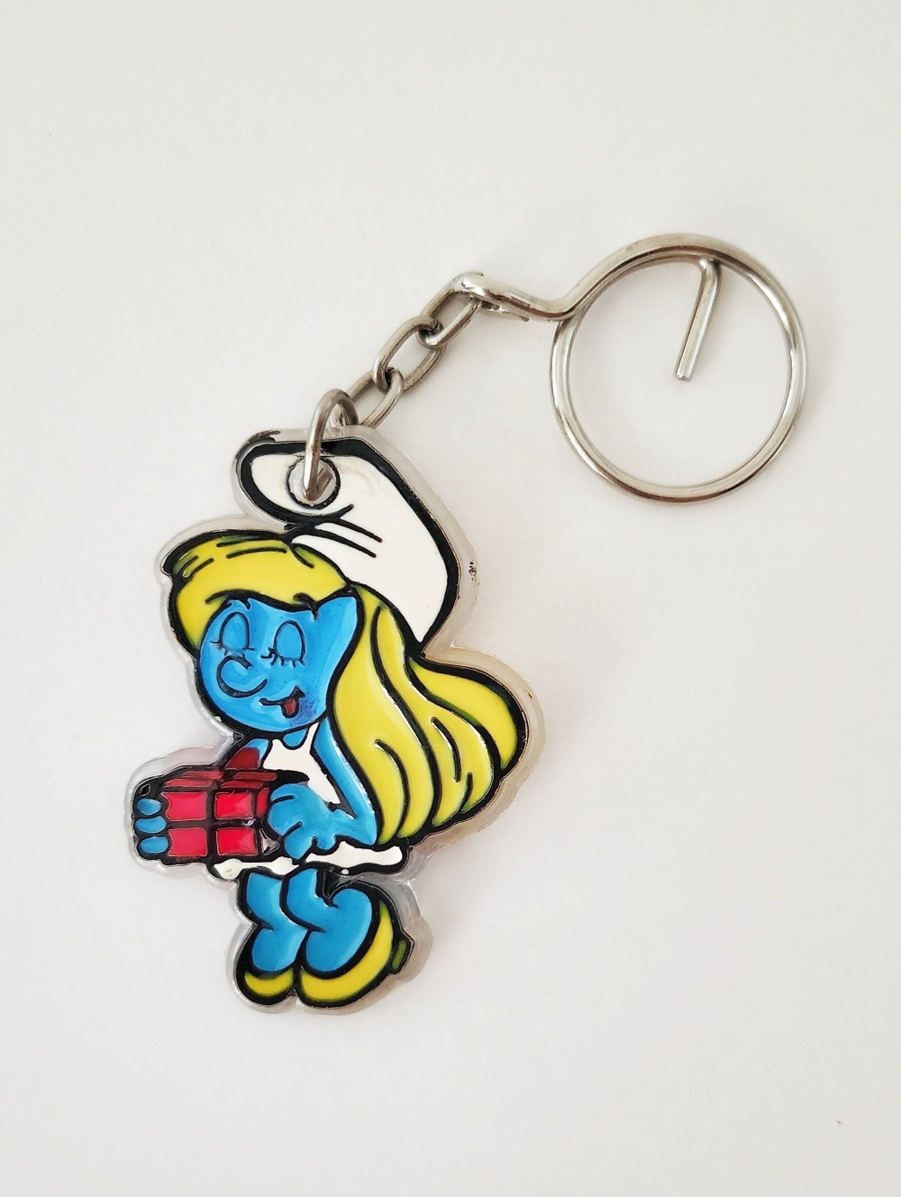 Vintage 1980's Smurfette Smurfs Keychain